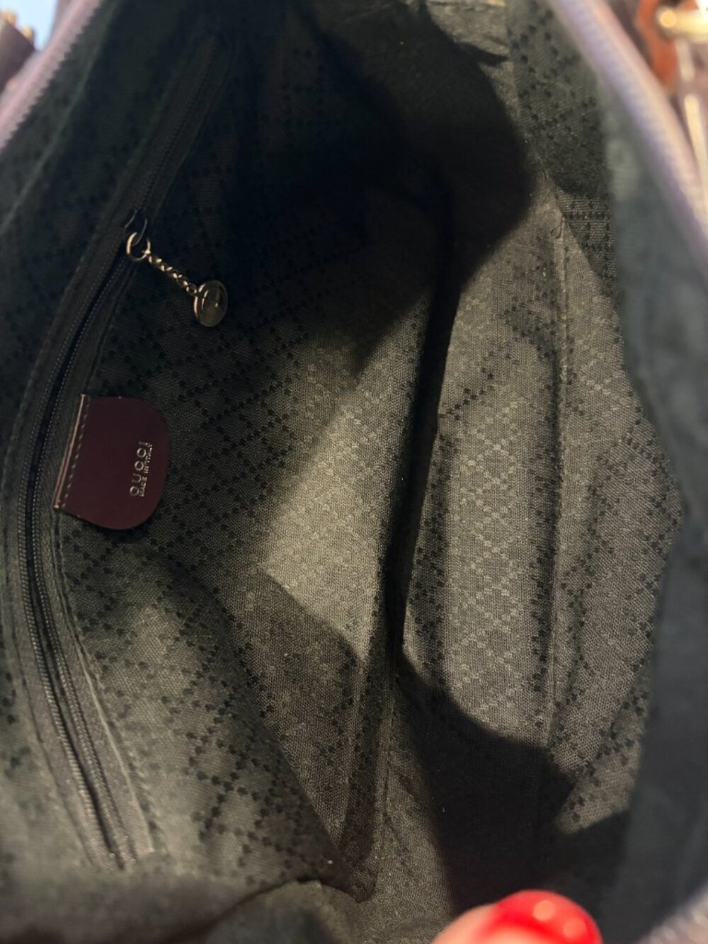 Gucci Classic Double Bamboo Handle Dark Purple Handbag - Picture 9 of 14